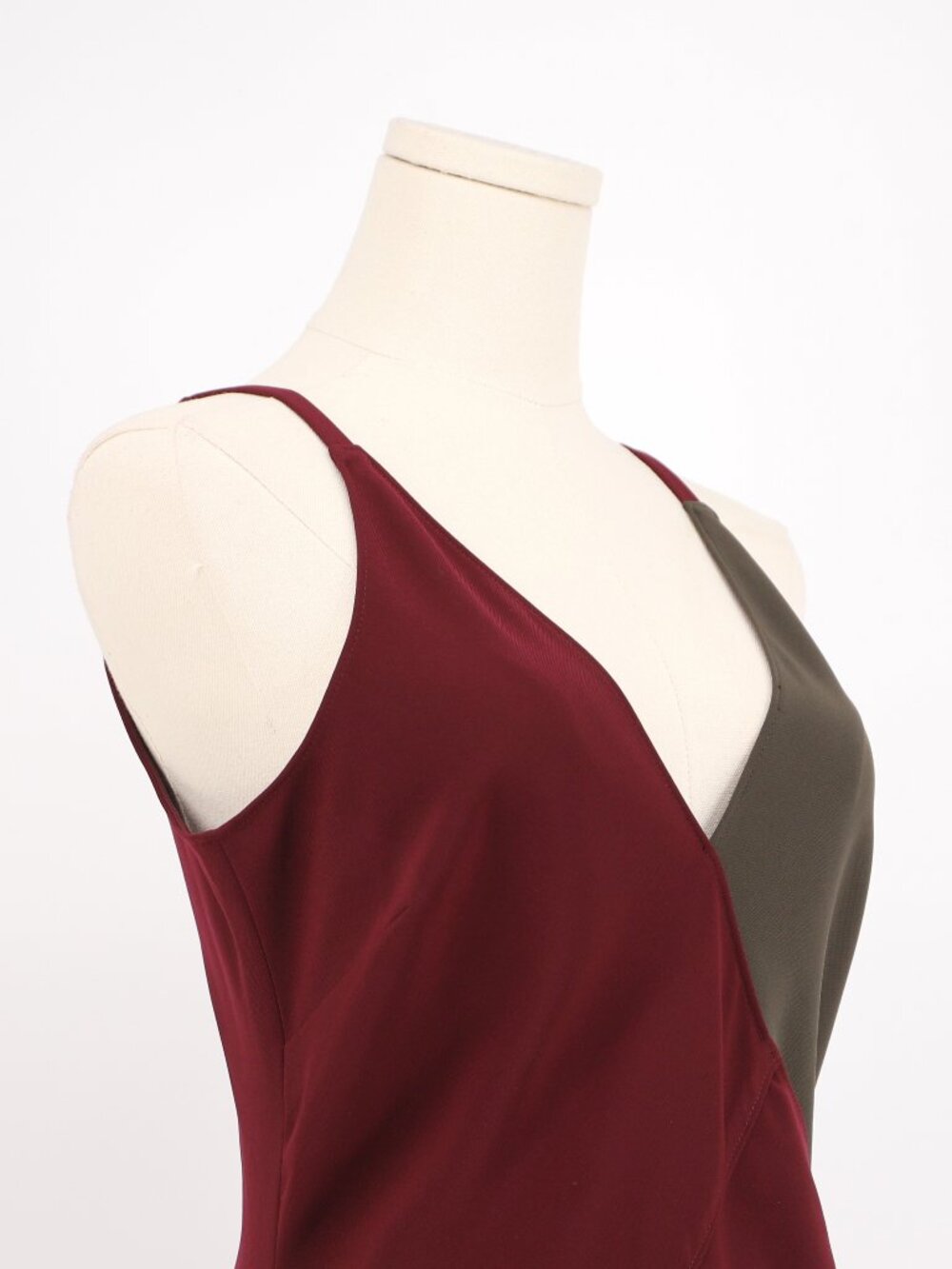 Tome Collective Two-Tone Asymmetrical Crepe Slip Dress Size 4 - Picture 4 of 8